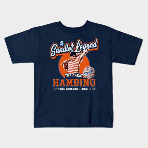 A Sandlot Legend The Great Hambino Kids T-Shirt by Alema Art